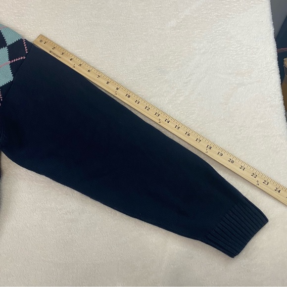 Geoffrey Beene Knit Argyle Sweater Pink Teal Easter Colorway Size XL Men's - Picture 9 of 9